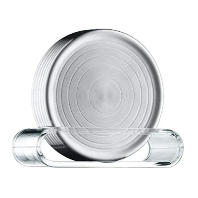 Bild av WMF Loft Bar glastallriks set 6 delar, glasunderlägg med presentation, underlägg glas 9,5 cm, Cromargan rostfritt stål matt