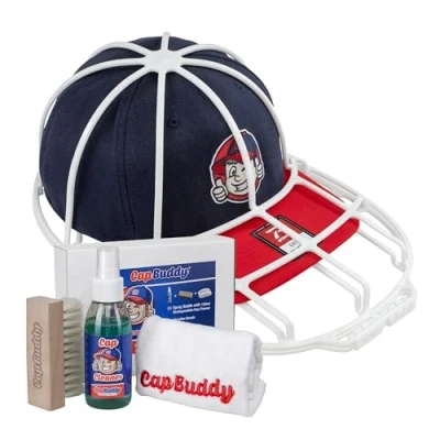Bild av cap Buddy Cleaner presentset premium baseboll renare för dina basebollkepsar inkl. Spray, borste och duk (vit vit)