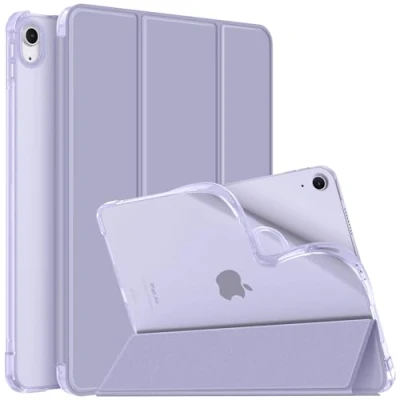 Bild av Fintie fodral för iPad Air 6. Generation 11 tum 2024, 5./4. Gen (2022/2020) 10,9 med pennhållare, TPU mjukt transparent baksida skydd skyddsfodral intelligent fodralskydd, lila
