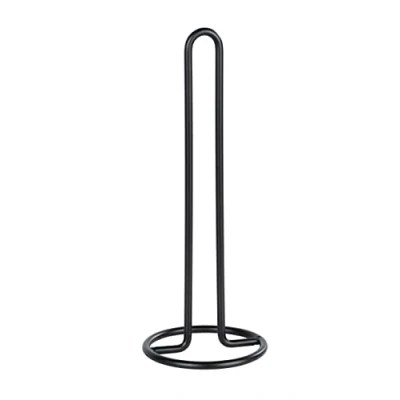 Bild av WENKO Hushållspappershållare hållare för kökshanddukar, stående, metall, 12,5 x 32,5 cm, svart