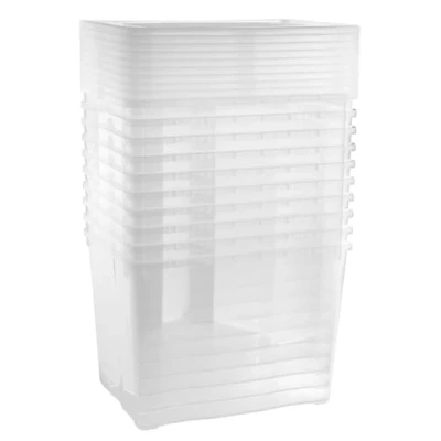 Bild av Grizzly förvaringsboxar 10 x 20 L medelhöga med lock transparent transparenta stapelbara boxar ventilation
