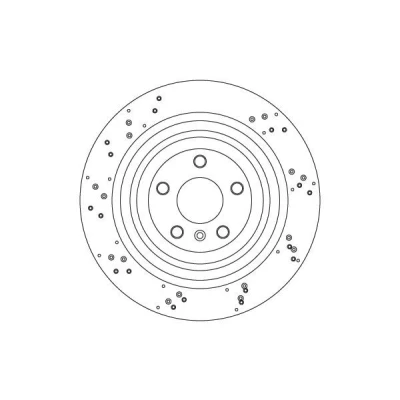 Bild av TRW Bromsskiva MERCEDES BENZ: GL, ML klass 345mm 22mm 5 112mm Hålad/ventilerad invändigt lackerad höguppkolat DF6849S 1664230312,A1664230312