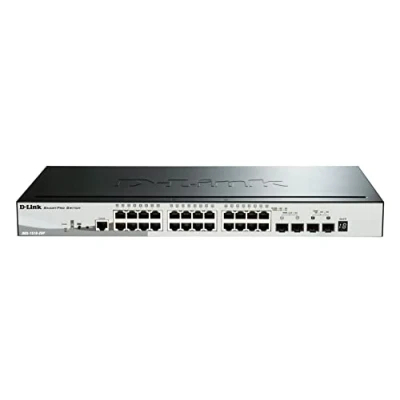 Bild av D Link SmartPro DGS 1510 28P Switch L3 Administrerad 24 x 10/100/1000 (PoE+) + 2 Gigabit SFP 10 SFP+ skrivbordsmodell, rackmonterbar PoE+ (193 W)