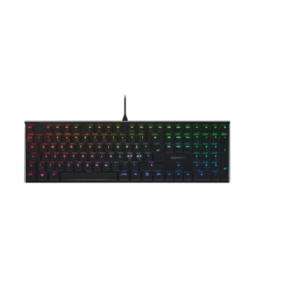 Bild av CHERRY MX 10.0N RGB, Panordic layout, QWERTY tangentbord, trådbundet mekaniskt speltangentbord, LOW PROFILE RGB SPEED SWITCHES, svart
