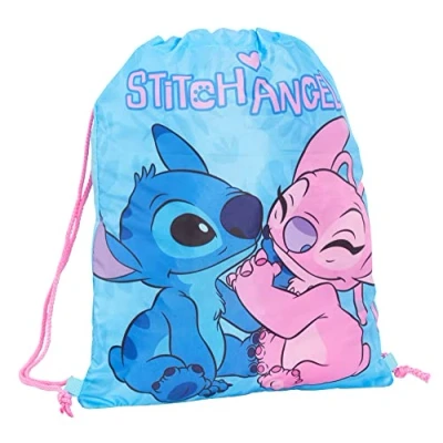 Bild av Disney Stitch väska med dragsko för flickor, gympa, gymväska, pojkar, skola, tränare, simväska, barn, skolryggsäck, En storlek