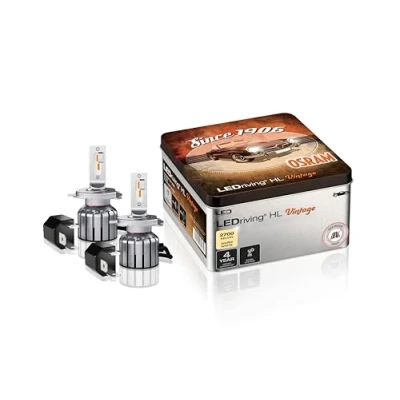 Bild av OSRAM LEDriving HL VINTAGE, ≜ H4/H19/R2, LED hell /halvljuslampor, endast terräng, icke ECE, 300% mer ljusstyrka, 2700K, metalllåda (2 lampor)