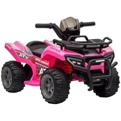 Bild av HOMCOM Quad Buggy Elbil för barn elektrisk fyrhjuling 1836 månader 6 V 2 Km/h Max. rosa