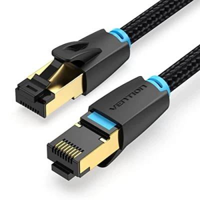 Bild av VENTION Cat 8 LAN Kabel 1M Nätverkskabel Patchkabel Kort Ethernet Lankabel 40Gbps Hög hastighet 2000MHz S/FTP POE Gigabit RJ45 förgylld för PS4/5, Xbox One, Router, TV, Switch, Modem