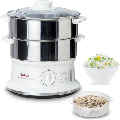 Bild av Tefal Ångkokare VC1451 2 rostfria behållare 6 l kapacitet 24 cm diameter timer och automatisk avstängning 900 W