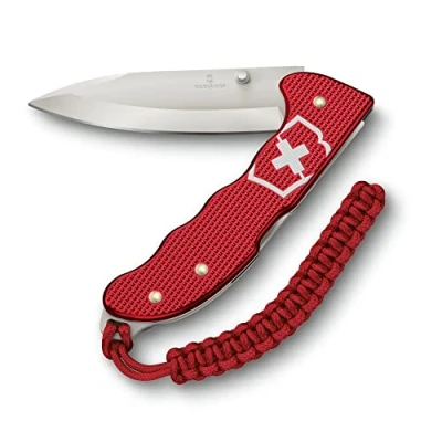 Bild av Victorinox Hunter Evoke Alox schweizisk fickkniv, vikbar kniv utomhus, 5 funktioner, inkl. 10 cm blad och paracordhänge, röd