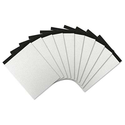 Bild av Landre anteckningsblock A5 utan lock, rutig, 50 ark, 10 pack