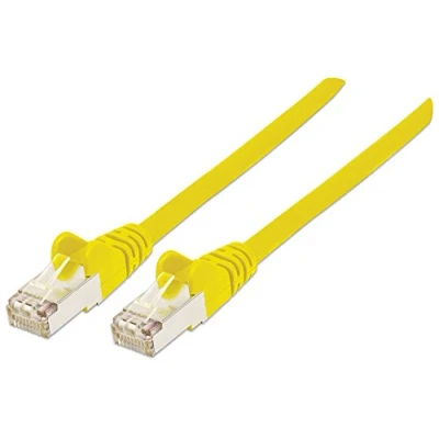 Bild av Intellinet nätverkspappkabel, Cat5e, 0,25 m, CCA, U/UTP, PVC, guldpläterade kontakter, utan knäppning Cat 7 kabel Cat6a kontakt 2 m GUL