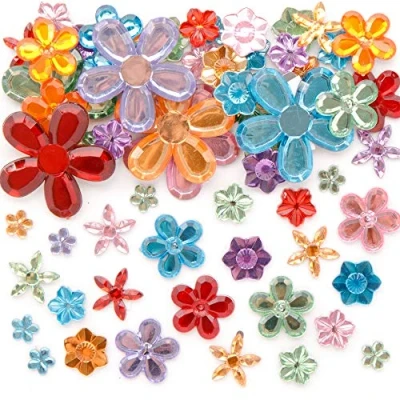 Bild av Baker Ross EK670 hantverk It! Självhäftande blomsterjuveler 180 stycken, blandade
