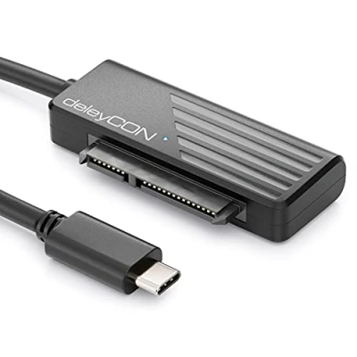 Bild av deleyCON USB 3.0 SATA Adapter Kabel C till 2,5&quot; Tum Hårddiskar HDDer SSDer 5 GBit/s UASP I II III Plug &amp; Play