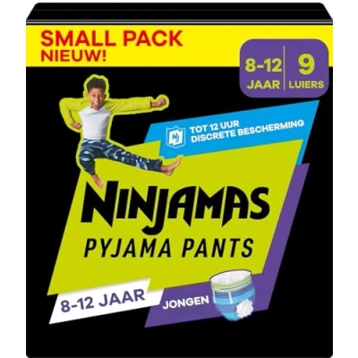 Bild av Pampers Ninjamas för flickor 8 12 år Absorberande nattkalsonger, 9 delar