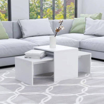 Bild av vidaXL Soffbord set vit 100x48x40 cm konstruerat trä