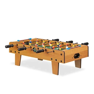 Bild av Relaxdays 10022517 bordsparrickar, bordsfotboll barn och vuxna, fotbollsspel, träutseende, B x D 69 37 cm, grön brun
