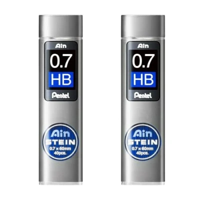 Bild av Pentel Ain Stein mekaniska påfyllningsledningar 0,7 mm HB/H förpackning med 2 rör