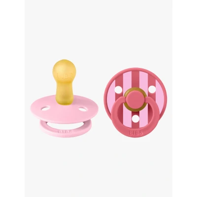 Bild av BIBS Studio Colour Block Napp 2 Pack Latex Stl 2, Baby Pink Coral Mix