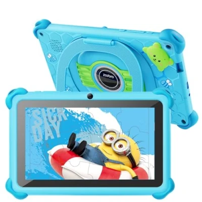 Bild av zcobro barnsurfplatta 7 tum, surfplatta för barn med fodral, android 2 GB RAM 32 ROM 256 utbyggbar, Wi Fi, Bluetooth, Type C, barnsäkerhet, Quad Core, blå