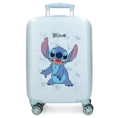 Bild av Joumma väskor Disney Happy stitch kabinväska, resväskeset, tillverkade av ABS, ett slitstarkt och lätt material, sidokombinationslås, skolväskor, barnryggsäckar, Lycklig, 33 x 50 20 cm, Resväska