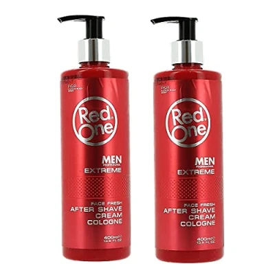 Bild av Redone After Shave Balm män Cream Cologne 2 x 400 ml Aftershave Gel rakning efterbehandling ger näring och kyler mot brand ansiktsvård frisörbehov (2 EXTREME)
