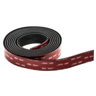 Bild av Dpm Tapes Dual Lock SJ3870 1 självhäftande tejp för bil, Dashcam, Go Pro, Toll Betalningsstativ, tryckstängning, mycket produkt, svart (25,4 mm x 2 m)