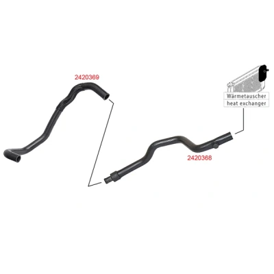 Bild av METZGER 2420369 Durite De Refroidissement EPDM (éthylène propylène diène caoutchouc) RENAULT: CLIO 3, Modus / Grand
