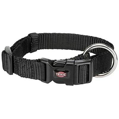 Bild av Trixie Premium Halsb., M L: 35 55 cm/20 mm, sort