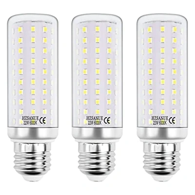 Bild av HZSANUE LED Majs Glödlampor 22W, 6000K Dagsljus Vit, 2500LM, E27 Edison Skruv Glödlampor, 180W Motsvarande Glödande, 3 pack