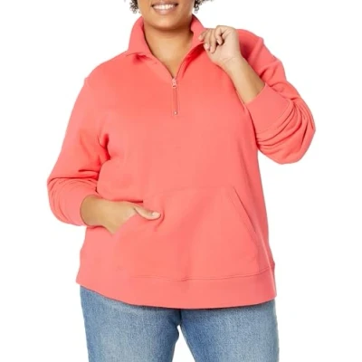 Bild av Amazon Essentials långärmad fleece kvartsdragkedja för kvinnor (finns i plusstorlek), ljusrosa, XX Large