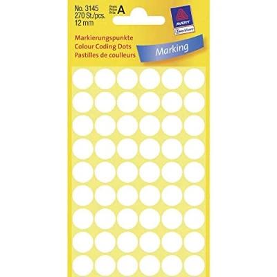Bild av Zweckform vita prickar klistermärken 12 mm [5 pack]