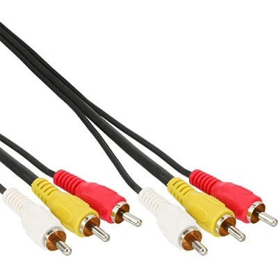 Bild av InLine® Cinch kabel, ljud/video 3 x cinch, kontakt/kontakt, 0,5 m