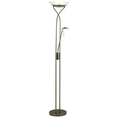 Bild av Brilliant Ollie Torchiere floor lamp with reading light LED x 2 totalt: 22.5 W klass F varmt vitt ljus 3000 K antik mässing