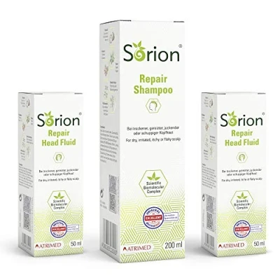 Bild av Sorion Shampoo och Head Fluid Set hudvård även för psoriasis neurodermatit med kokosolja, neem gurkmeja