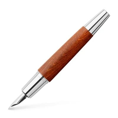 Bild av Faber Castell 148200 Reservoarpenna e motion trä, brun, fjäderbredd M, inkl. presentförpackning och omvandlare