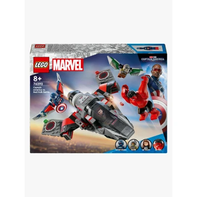 Bild av LEGO Marvel Captain America mot Red Hulk, Present med stridsflygplan för barn, Byggbart leksaksflygplan och superhjälte leksak pojkar flickor från 7 år 76292