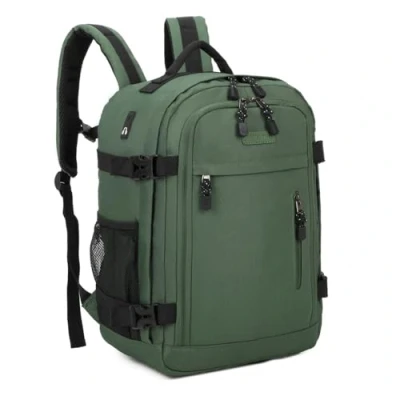 Bild av RAYKONG Ryanair kabinryggsäck 40 x 20 25 cm (20 L) Vattentät flygplansreseryggsäck robust handbagage, vandringsryggsäck skola arbete, grön, 40x20x25