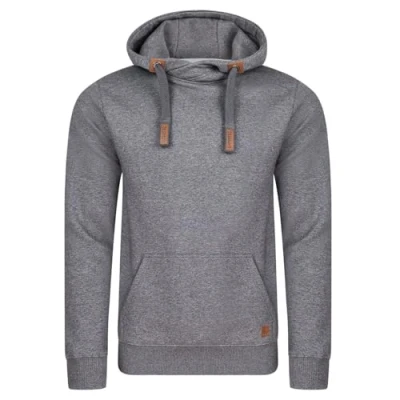 Bild av riverso Hoodie herr regular fit RIVNiklas huvtröja tröja sweatshirt cross over krage Grå brun grön röd blå svart beige S M L XL XXL 3XL 4XL 5XL, melange standard 2 (Bjd),