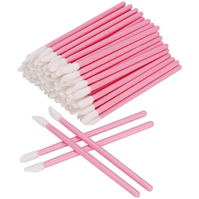 Bild av Disposable läppborstar sminkborste läppstift läppglans väggar applikatator verktyg makeup skönhetsverktygssatser (100, rosa)
