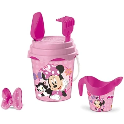 Bild av Mondo Toys BUCKET set + VATER CAN MINNIE sandhink ø 17 cm med vattenkokare 6 delat strandleksaksset för barn från 3 år, strandset 18833