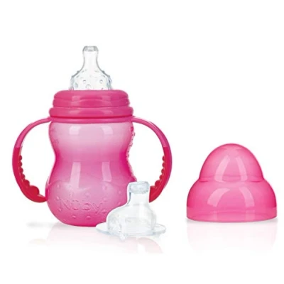 Bild av Nuby ID1107PINK Nûby Trinklermugg med 2 stycken Non Drip Suger och No spill Trinktskal 240 ml 0 ml, rosa