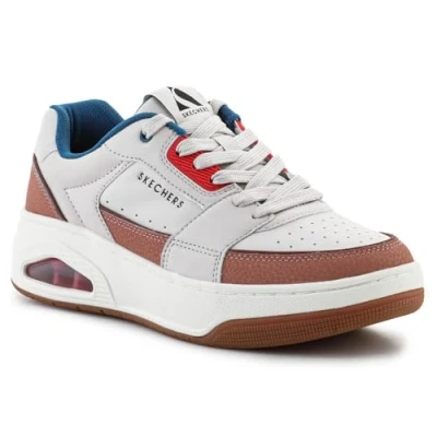 Bild av Skechers UNO Court träningsskor för män, Naturligt läder/Duraleather/Mesh/Multi, 6 UK, läder duraleather mesh multi, 39.5 EU