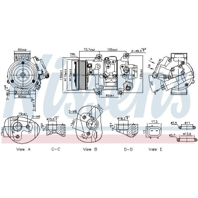 Bild av NISSENS 891069 Compresseur De Climatisation 6SEU14C 12 PAG 46 YF R 134a