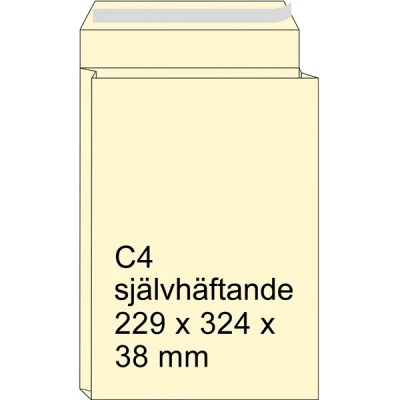 Bild av Brevpåse 229 x 324 38mm C4 Monsterzak självhäftande remsa 125st