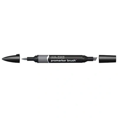 Bild av Winsor &amp; Newton 0204158 penselmärkpennor (för ritningar, kalligrafi, design och layouter, randfri ritning med kil penselspets) kallgrå 4