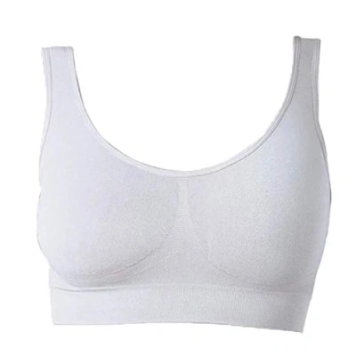 Bild av Osynlig behå dambehå utan bygel bekväm bystiers topp bygellös mjuk bh Sömn amning sport bralette i många färger, Vit, XL