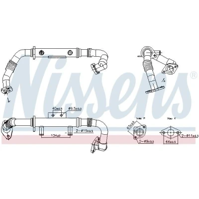 Bild av NISSENS 989428 Refroidisseur EGR sans bypass de dépression NISSAN: Pathfinder 3, NP300 Navara Pick up