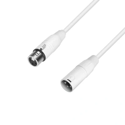 Bild av ah Cables K4MMF0100 SNOW mikrofonkabel, 1 m (REAN kontakt: XLR male till hona) vit