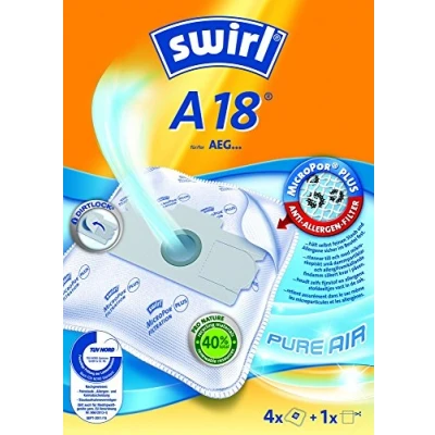 Bild av Swirl A 18 MicroPor Plus dammsugarpåsar för AEG dammsugare, anti allergenfilter, 4 stycken inkl. filter